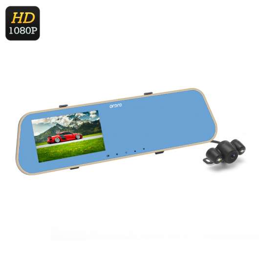 1080P Full HD Backspegelskamera till bil, 170 graders vidvinkel