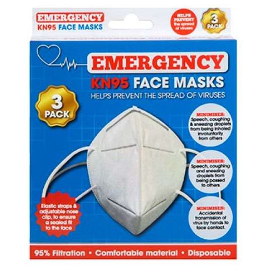 3-pack face masks KN95 3 PLY