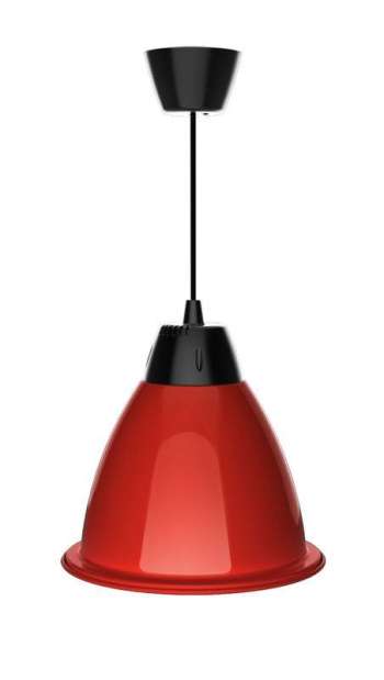 30W LED Taklampa, Röd, rund metallskärm