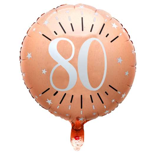 80 Års Folieballong Birthday Party Roseguld