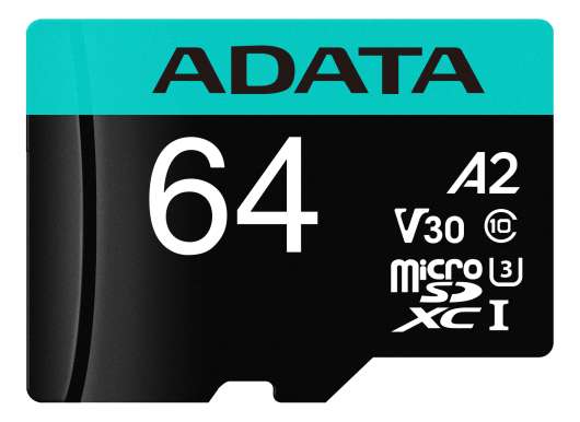 ADATA 64GB MicroSDXC UHS-I U3 V30S A2 R/W:100/75 MB/s