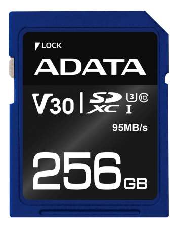 ADATA UHS-I U3 V30S 256GB SDXC R/W: 95/60