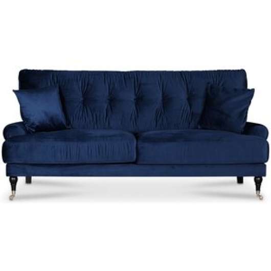 Adena 2-sits soffa - Midnattsblå sammet + Matt- och textilrengöring - 2-sits soffor, Soffor
