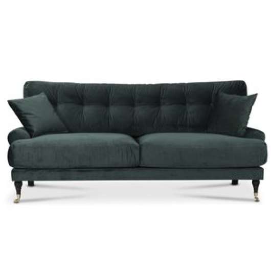 Adena 2-sits soffa - Mörkgrön sammet Velour
