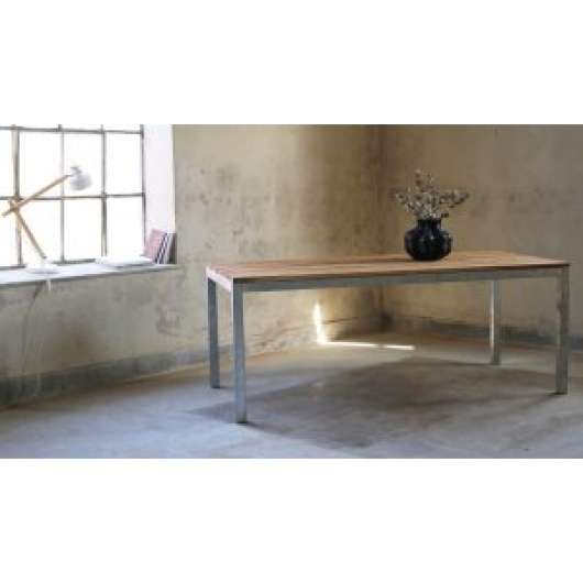 Alva utebord stål teak 190 cm + Möbelpolish - Utematbord, Utebord, Utemöbler