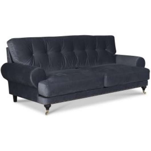 Andrew Deco 3-sits soffa sammet
