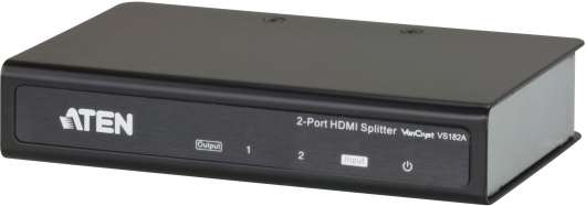 ATEN 2-ports HDMI-splitter, en till två skärmar, UHD, 1080p, 3D, sv