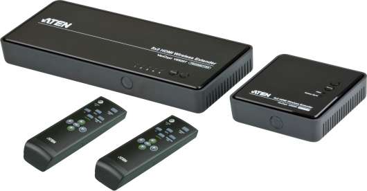 ATEN trådlös HDMI-förlängare, 5 till 2, IR, fjärrkontroll, svart