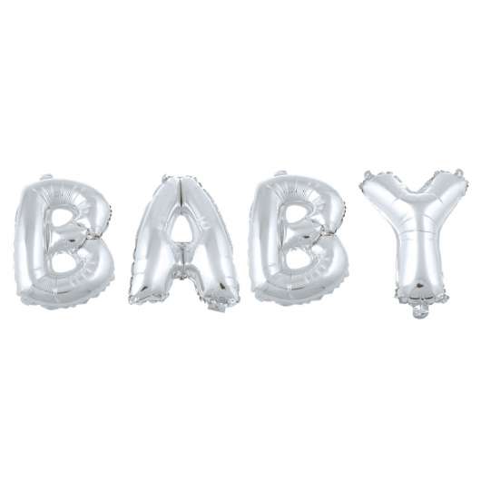 Baby Bokstavsballonger Silver