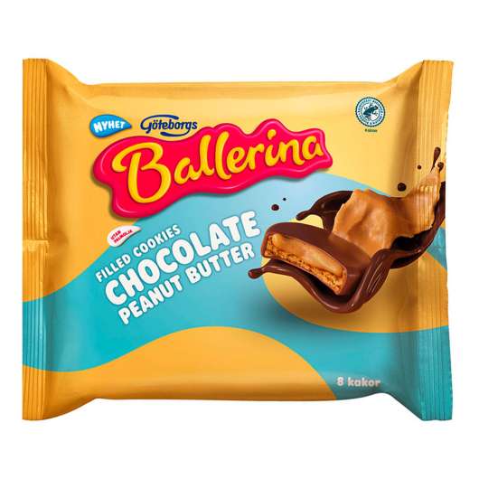 Ballerina Filled Cookies Chocolate Peanut - 128 gram