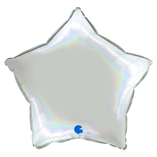 Ballong Stjärna Holografisk Platinum Pure