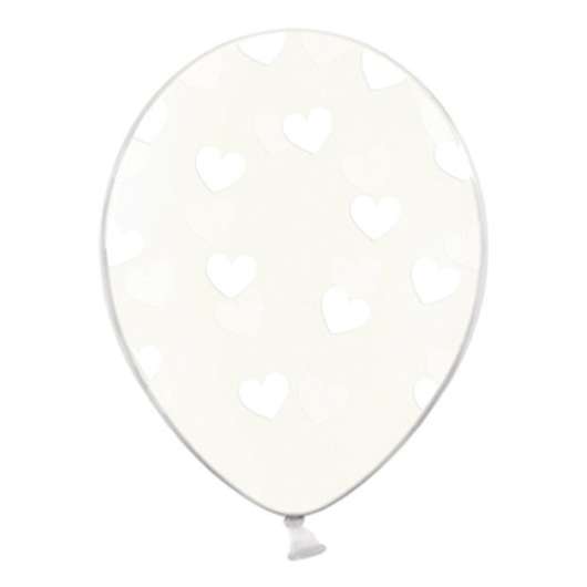 Ballonger med Hjärtan Transparenta - 50-pack