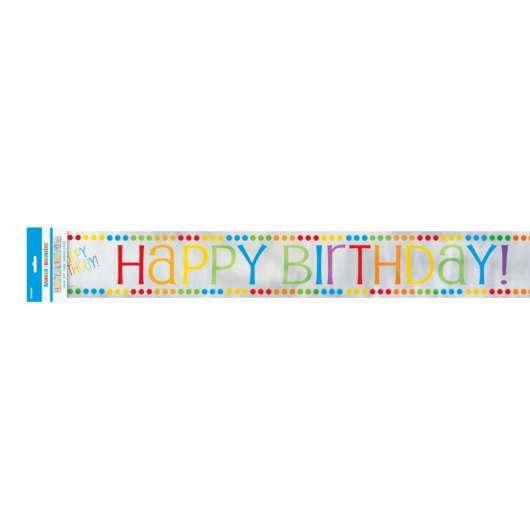 Banderoll Happy Birthday Regnbåge