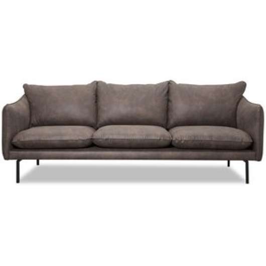 Björndal 3-sits soffa - Mörkbrunt ecoläder