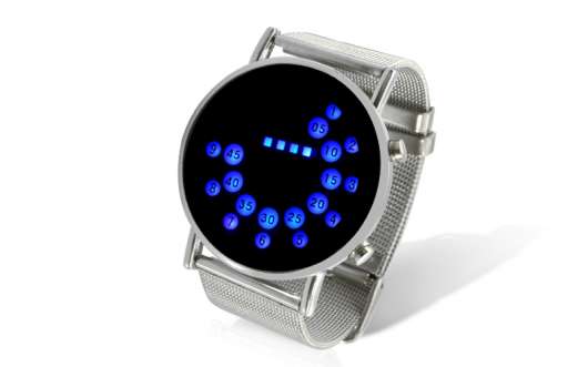 Blå LED klocka i metall