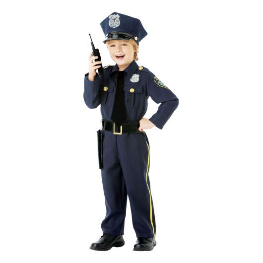 Blå Polis Barn Maskeraddräkt - Large