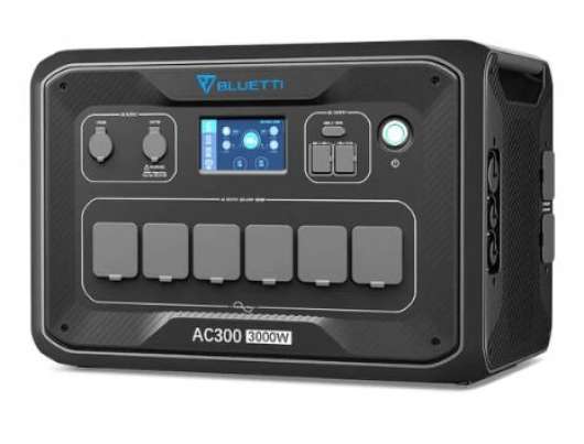 Bluetti AC300, expanderbar solcells powerstation, växelriktare, UPS batteribackup, lagra solel