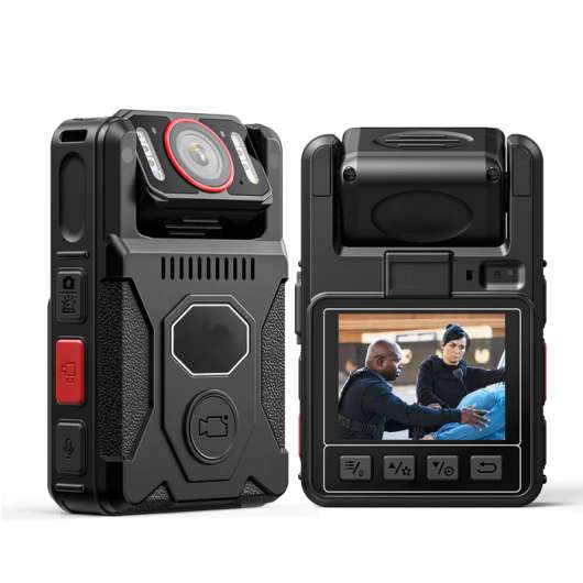 BodyCam 4K Ultra HD PRO, Polis & Vaktkamera, 180°, lång batteritid, snabbladdning, GPS, IR Mörkersyn
