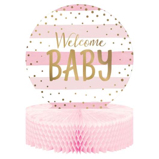 Bordsdekoration Welcome Baby Ljusrosa