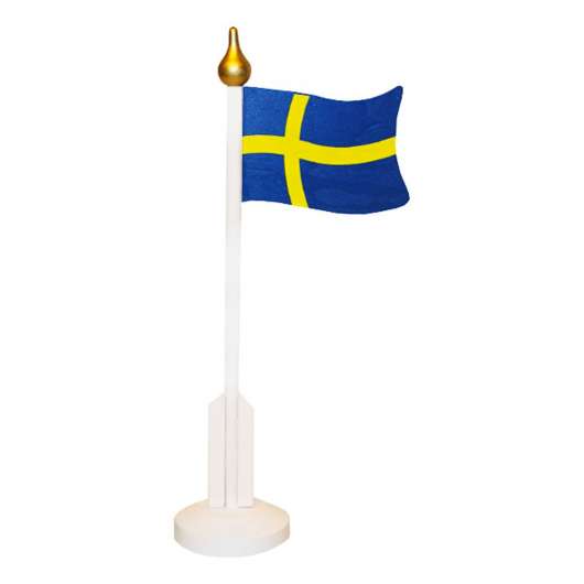 Bordsflagga Svenska Flaggan i Trä - 33 cm