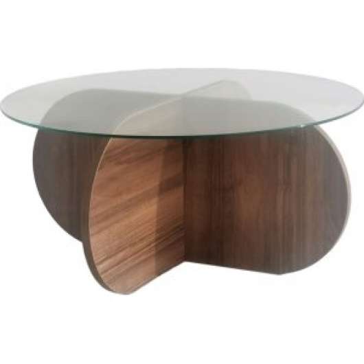 Bubbel soffbord Ų75 cm - Valnöt + Fläckborttagare för möbler - Glasbord