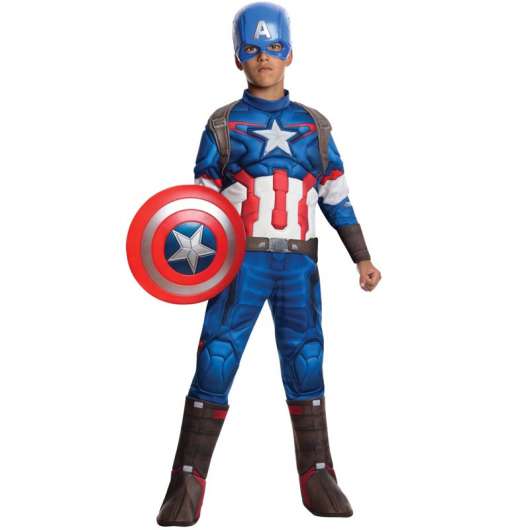 Captain America Dräkt Barn Deluxe (Small)