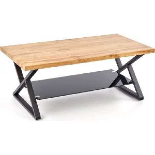 Catja soffbord 110 cm - Ek/svart - Soffbord i trä