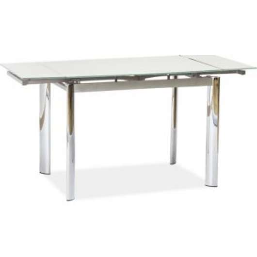 Caylee 100-150 cm matbord - Krom/vit - Matbord med glasskiva