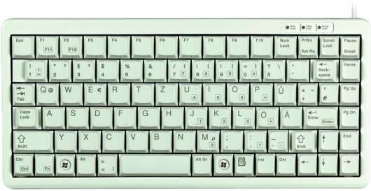 CHERRY Compact-keyboard, Nordisk layout, USB, 1,75m, grå/beige
