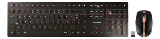 CHERRY DW 9000 SLIM, trådlöst tangentbord & mus, uppladningsbart Retai
