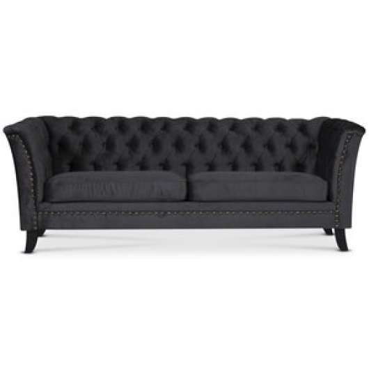 Chesterfield Liverpool 3-sits soffa - Antracit sammet