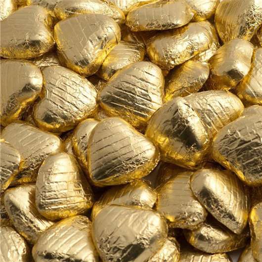 Chokladhjärtan i Guld Folie 1kg