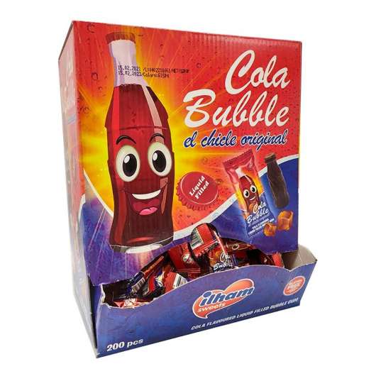Cola Bottle Bubble Gum - 200-pack