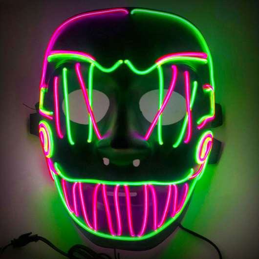 Crazy LED Mask Rosa & Grön