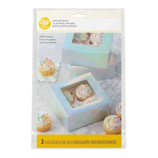 Cupcake Boxar Regnbågsskimrande - 3-pack