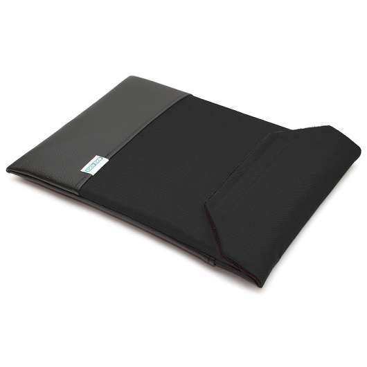 CushCase Laptopsleeve 13", Läderimitation/Canvas, innerfleece, 2 st fickor - Passar de flesta 13" laptops
