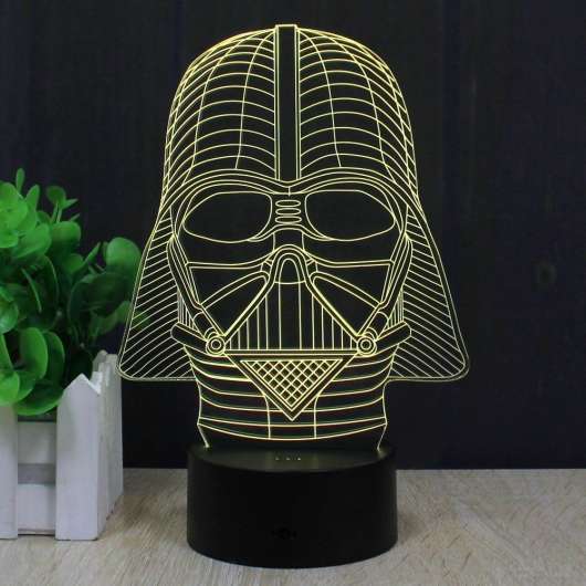 Dekorativ Star Wars lampa med 3D-effekt och skiftande färg - Darth Vader