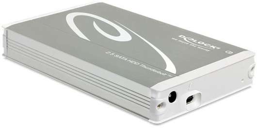 DeLOCK lagringskabinett med Thunderbolt, för 1x2,5" SATA/SSD-enhet, s