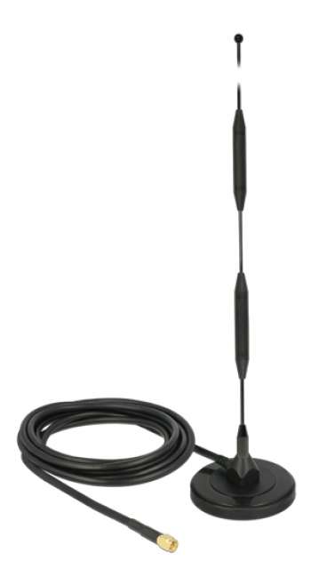 Delock LTE Antenna SMA plug 5 dBi fixed omnidirectional with magnetic