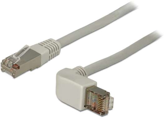 Delock Network cable RJ45 Cat.6A S/FTP upwards angled / straight 1 m