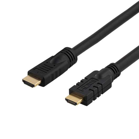 DELTACO aktiv HDMI kabel, HDMI High Speed with Ethernet, 25m, svart