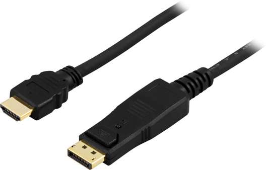 DELTACO DisplayPort till HDMI monitorkabel, 20-pin ha - ha 0,5m