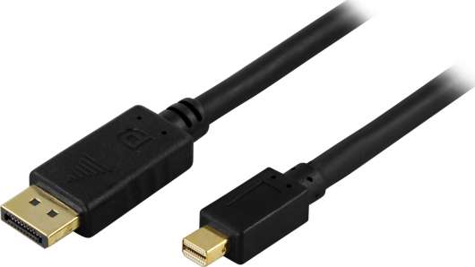 DELTACO DisplayPort till Mini DisplayPort kabel, 20-p ha-ha, 3m, svart