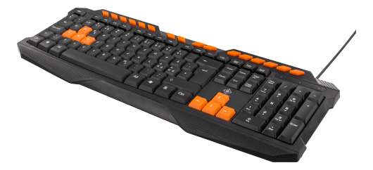 DELTACO GAMING tangentbord, anti-ghosting, USB, nordisk, svart/orange