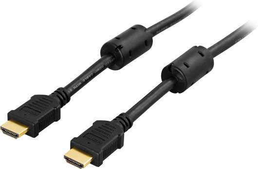 DELTACO HDMI-kabel, v1.4+Ethernet, 19-pin ha-ha, 1080p, svart, 5m