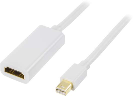 DELTACO mini DisplayPort till HDMI kabel, ha-ho, 1m, vit