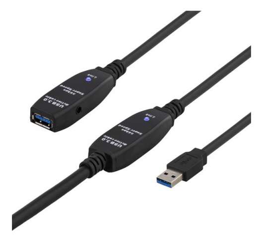 DELTACO PRIME aktiv USB 3.0-förlängningskabel, Typ A ha - ho, 10m, b