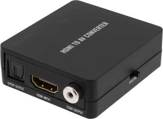 DELTACO Signalomvandlare från HDMI till kompositvideo, svart