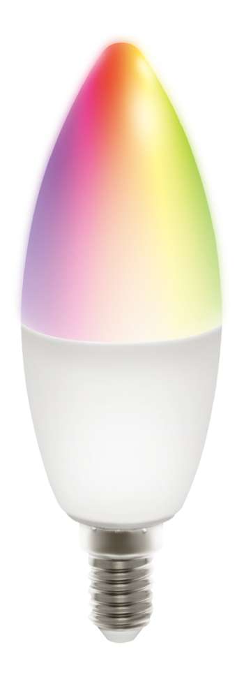 DELTACO SMART HOME LED-lampa, E14, WiFI, 5W, RGB, dimbar, vit