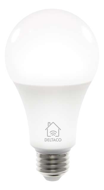 DELTACO SMART HOME LED-lampa, E27, WiFI, 9W, 2700K-6500K, dimbar, vit